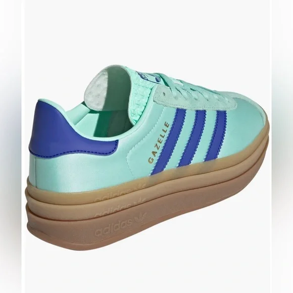 Adidas Women's Gazelle Platform Sneakers - Mint and Blue - Picture 3 of 8